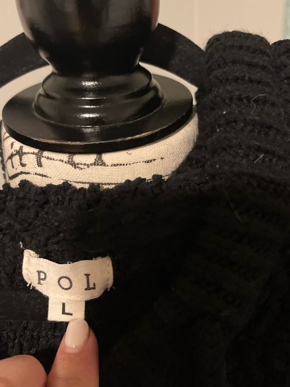 POL Black Popcorn Knit Hooded Sweater - Picture 2 of 5